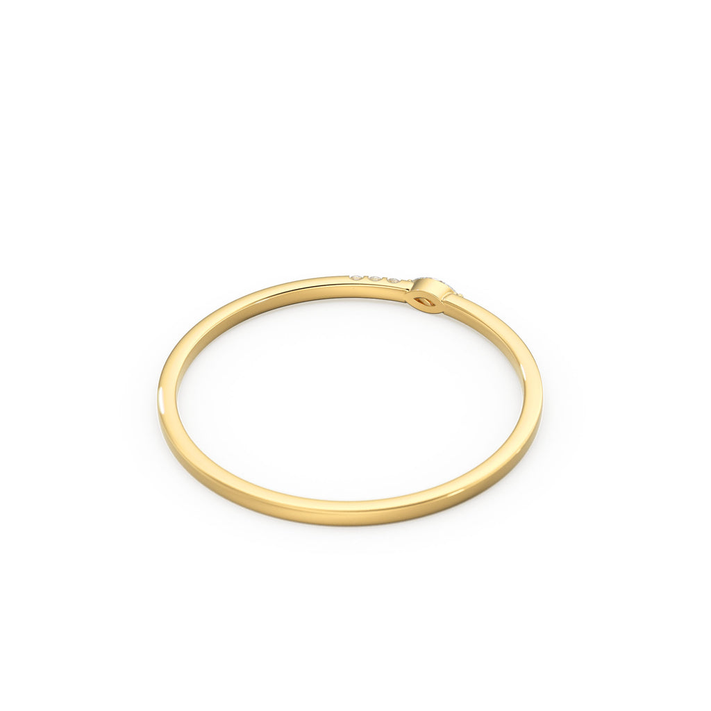 14K Gold Asymmetrical Marquise Diamond Ring / Dainty Diamond Ring / Diamond Ring / Dainty Ring / Stacking Ring / Promise Ring