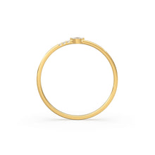 Load image into Gallery viewer, 14K Gold Asymmetrical Marquise Diamond Ring / Dainty Diamond Ring / Diamond Ring / Dainty Ring / Stacking Ring / Promise Ring