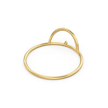 Load image into Gallery viewer, 14K Gold Diamond Ring / Horizon Ring / Astrology Ring / Engagement Ring / Dainty Engagement Ring / Promise Ring / Stacking Diamond Ring