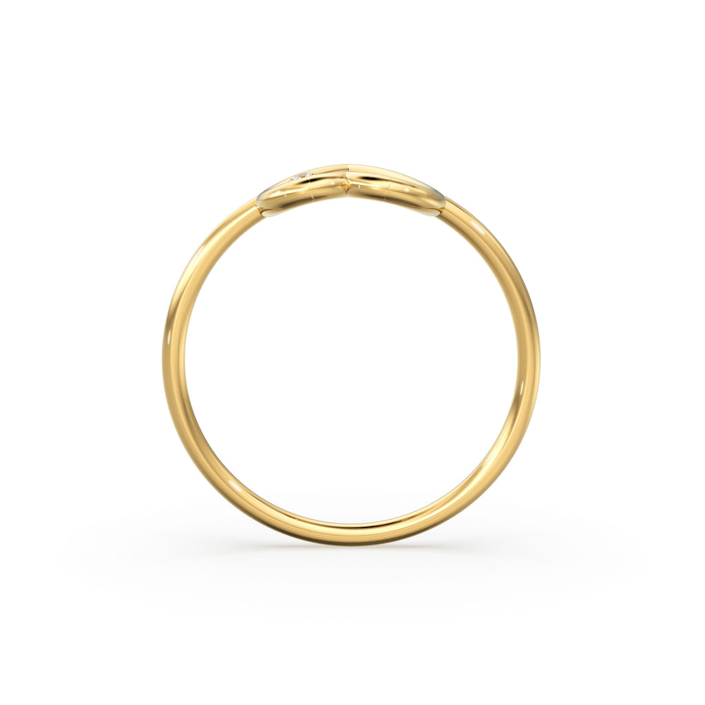 14K Heart Ring / Diamond Heart Ring / Open Heart Ring / Sold Gold Heart Ring / Gifts For Her