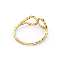 Load image into Gallery viewer, 14K Double Loop Ring / Diamond Loop Ring / Double Ring / Two Rings in One / Double Pear / Statement Ring / Cocktail Ring