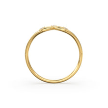 Load image into Gallery viewer, 14K Double Loop Ring / Diamond Loop Ring / Double Ring / Two Rings in One / Double Pear / Statement Ring / Cocktail Ring