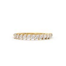 Load image into Gallery viewer, Marquise Diamond Ring / 14k Gold Domino Marquise Diamond Wedding Band for Women / Classic Marquise Wedding Ring