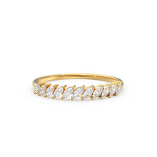 Load image into Gallery viewer, Marquise Diamond Ring / 14k Gold Domino Marquise Diamond Wedding Band for Women / Classic Marquise Wedding Ring