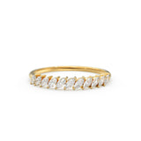 Marquise Diamond Ring / 14k Gold Domino Marquise Diamond Wedding Band for Women / Classic Marquise Wedding Ring