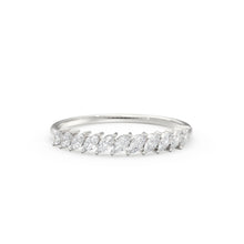 Load image into Gallery viewer, Marquise Diamond Ring / 14k Gold Domino Marquise Diamond Wedding Band for Women / Classic Marquise Wedding Ring