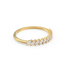 Load image into Gallery viewer, Marquise Diamond Ring / 14k Gold Domino Marquise Diamond Wedding Band for Women / Classic Marquise Wedding Ring