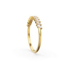 Load image into Gallery viewer, Marquise Diamond Ring / 14k Gold Domino Marquise Diamond Wedding Band for Women / Classic Marquise Wedding Ring