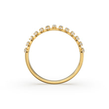Load image into Gallery viewer, Baguette Diamond Anniversary Ring / 14k Gold Half Eternity Baguette and Round Diamond / Statement Brilliant Round Cut Ring