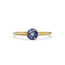 Load image into Gallery viewer, Sapphire Ring / Blue Sapphire Cluster Ring in 14k Solid Gold / Engagement Ring/ Unique Marquise Sapphire Diamond Ring / September Birthstone