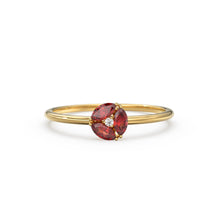 Load image into Gallery viewer, Ruby Ring / Ruby Cluster Ring in 14k Solid Gold / Engagement Ring / Unique Marquise Ruby and Diamond Ring / July Birthstone Ring
