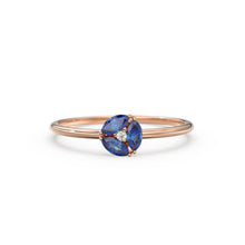 Load image into Gallery viewer, Sapphire Ring / Blue Sapphire Cluster Ring in 14k Solid Gold / Engagement Ring/ Unique Marquise Sapphire Diamond Ring / September Birthstone