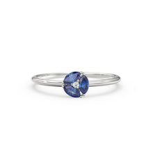 Load image into Gallery viewer, Sapphire Ring / Blue Sapphire Cluster Ring in 14k Solid Gold / Engagement Ring/ Unique Marquise Sapphire Diamond Ring / September Birthstone