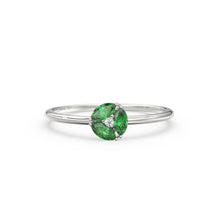 Load image into Gallery viewer, Emerald Ring / Emerald Cluster Ring in 14k Solid Gold / Engagement Ring / Unique Marquise Emerald and Diamond Ring / May Birthstone Ring