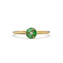 Load image into Gallery viewer, Emerald Ring / Emerald Cluster Ring in 14k Solid Gold / Engagement Ring / Unique Marquise Emerald and Diamond Ring / May Birthstone Ring