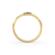 Load image into Gallery viewer, Sapphire Ring / Blue Sapphire Cluster Ring in 14k Solid Gold / Engagement Ring/ Unique Marquise Sapphire Diamond Ring / September Birthstone