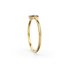 Load image into Gallery viewer, Sapphire Ring / Blue Sapphire Cluster Ring in 14k Solid Gold / Engagement Ring/ Unique Marquise Sapphire Diamond Ring / September Birthstone