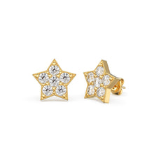 Load image into Gallery viewer, Tiny Star Earrings/ Diamond Star Earrings in 14k Solid Gold/ Tiny Diamond Earrings/ Tiny Stud Earrings/ Tiny Diamond Studs/ Holiday Sale