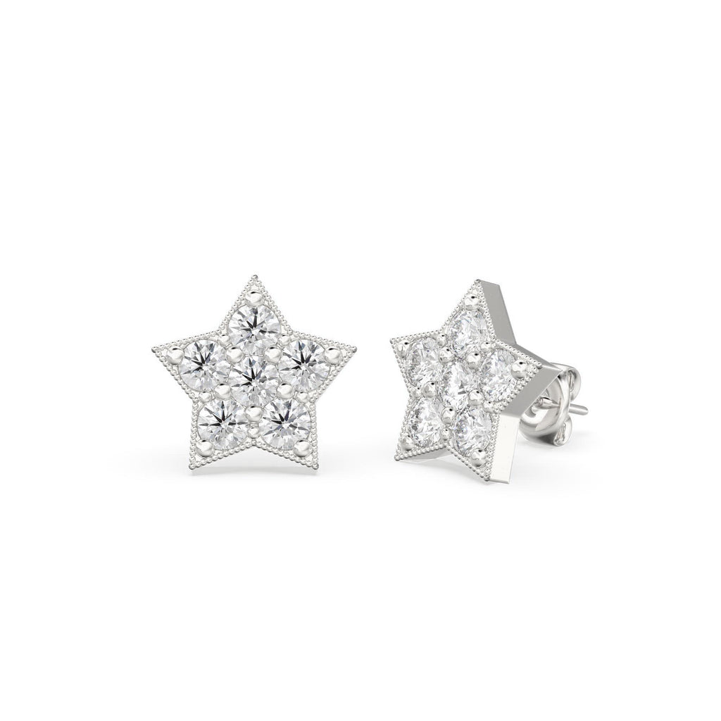 Tiny Star Earrings/ Diamond Star Earrings in 14k Solid Gold/ Tiny Diamond Earrings/ Tiny Stud Earrings/ Tiny Diamond Studs/ Holiday Sale