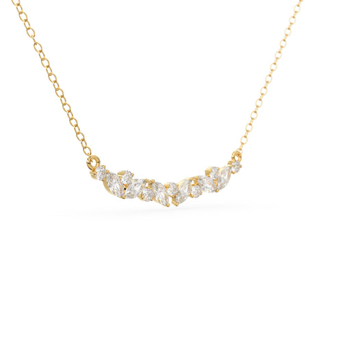 Diamond Necklace / Marquise Diamond Necklace in 14k Gold / Unique Diamond Pendant / April Birthstone / Push Present / Diamond Jewelry