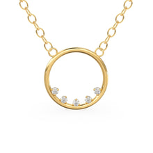 Load image into Gallery viewer, 14k Gold Diamond Necklace / Open Circle Diamond Necklace / Eternity Necklace / Geometric Jewelry / Bridesmaid Gift