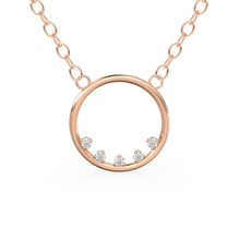 Load image into Gallery viewer, 14k Gold Diamond Necklace / Open Circle Diamond Necklace / Eternity Necklace / Geometric Jewelry / Bridesmaid Gift