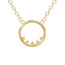Load image into Gallery viewer, 14k Gold Diamond Necklace / Open Circle Diamond Necklace / Eternity Necklace / Geometric Jewelry / Bridesmaid Gift