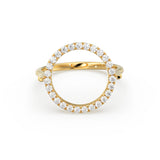 Open Circle Pave Diamond Ring in 14k Gold / Unique Diamond Ring / Floating Spinner Ring / Bespoke Designer Gold Ring