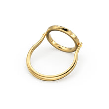 Load image into Gallery viewer, Open Circle Pave Diamond Ring in 14k Gold / Unique Diamond Ring / Floating Spinner Ring / Bespoke Designer Gold Ring