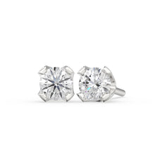Load image into Gallery viewer, 14K Gold Round Diamond Studs / White Diamond / Diamond Earrings / Tiny Studs / Dainty Stud / Dainty Earrings / Dainty Jewelry / Solitaire