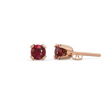 Load image into Gallery viewer, 14K Gold Tiny Ruby Studs/ Ruby Studs/ Ruby Jewelry/ Stud Earrings / Solid Gold / Dainty Earring / Dainty Jewelry/ July Birthstone/ Red Stone