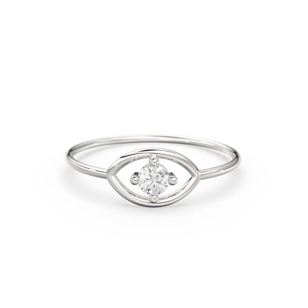 14K Gold Eye Ring / Evil Eye Ring / Sapphire / Ruby Ring / June Birthstone / Emerald / Stacking Ring / Blue Diamond Band / Birthstone Ring