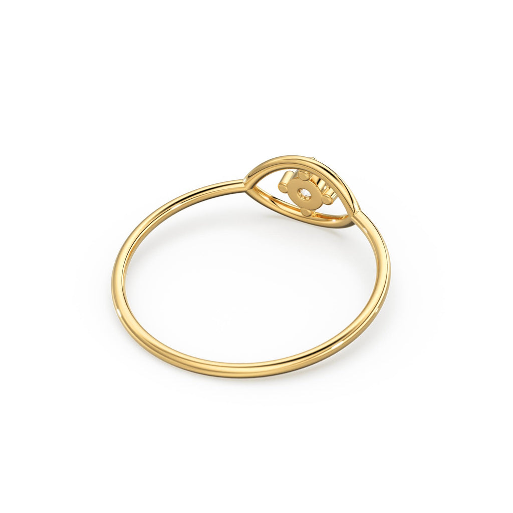 14K Gold Eye Ring / Evil Eye Ring / Sapphire / Ruby Ring / June Birthstone / Emerald / Stacking Ring / Blue Diamond Band / Birthstone Ring