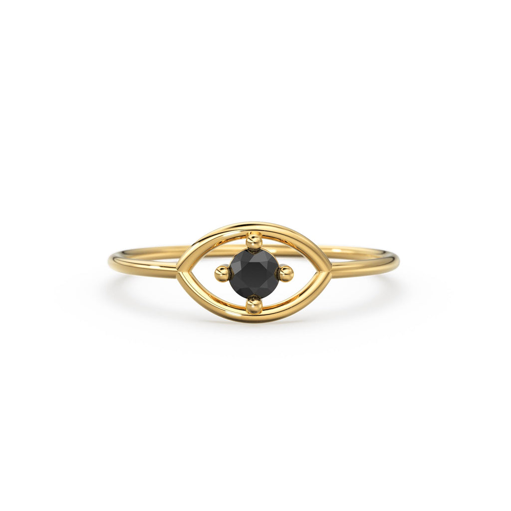 14K Gold Eye Ring / Evil Eye Ring / Sapphire / Ruby Ring / June Birthstone / Emerald / Stacking Ring / Blue Diamond Band / Birthstone Ring