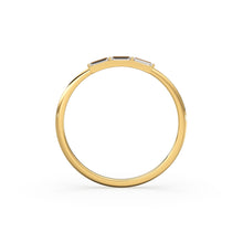 Load image into Gallery viewer, Baguette Diamond Ring / Minimalist Ring 14k Solid Gold / Diamond Ring / Trio Diamond Ring / Thin Gold Stacking Rings / Promise Ring
