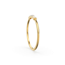 Load image into Gallery viewer, Baguette Diamond Ring / Minimalist Ring 14k Solid Gold / Diamond Ring / Trio Diamond Ring / Thin Gold Stacking Rings / Promise Ring