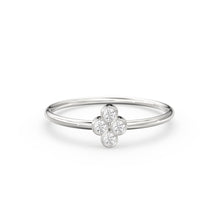 Load image into Gallery viewer, 14k Gold Bezel Setting Diamond Ring / Dainty Diamond Ring / Thin Diamond Ring / Gold Diamond Ring / Four Stone Ring / Simple Diamond Ring