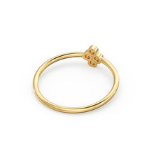 Load image into Gallery viewer, 14k Gold Bezel Setting Diamond Ring / Dainty Diamond Ring / Thin Diamond Ring / Gold Diamond Ring / Four Stone Ring / Simple Diamond Ring
