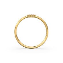Load image into Gallery viewer, 14k Gold Bezel Setting Diamond Ring / Dainty Diamond Ring / Thin Diamond Ring / Gold Diamond Ring / Four Stone Ring / Simple Diamond Ring
