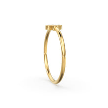 Load image into Gallery viewer, 14k Gold Bezel Setting Diamond Ring / Dainty Diamond Ring / Thin Diamond Ring / Gold Diamond Ring / Four Stone Ring / Simple Diamond Ring