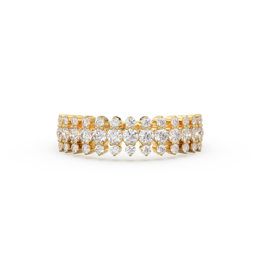 Diamond Anniversary Ring 0.70 ctw 14k Gold Half Eternity Round Brilliant Diamond Spike Ring / Diamond Wedding Band / Statement Spike Ring
