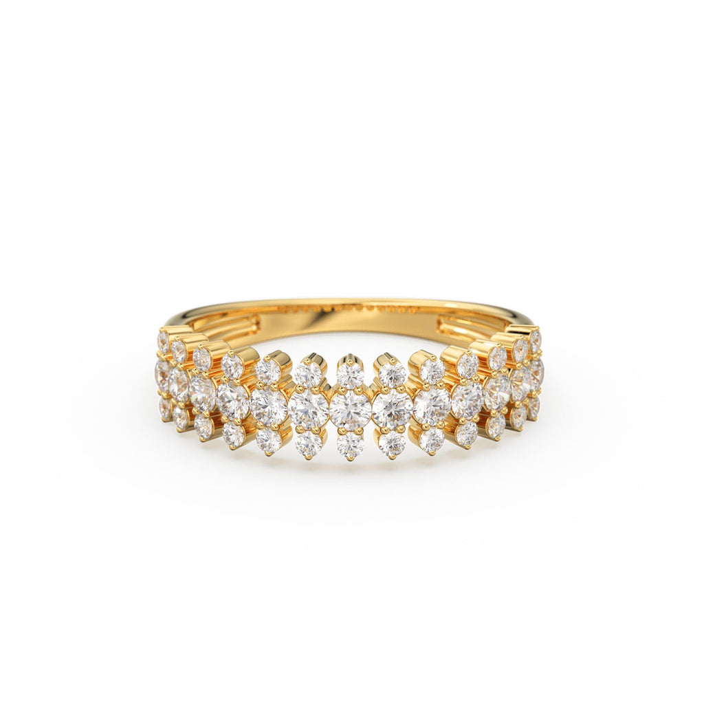 Diamond Anniversary Ring 0.70 ctw 14k Gold Half Eternity Round Brilliant Diamond Spike Ring / Diamond Wedding Band / Statement Spike Ring