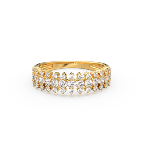 Diamond Anniversary Ring 0.70 ctw 14k Gold Half Eternity Round Brilliant Diamond Spike Ring / Diamond Wedding Band / Statement Spike Ring