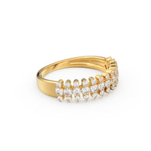Load image into Gallery viewer, Diamond Anniversary Ring 0.70 ctw 14k Gold Half Eternity Round Brilliant Diamond Spike Ring / Diamond Wedding Band / Statement Spike Ring