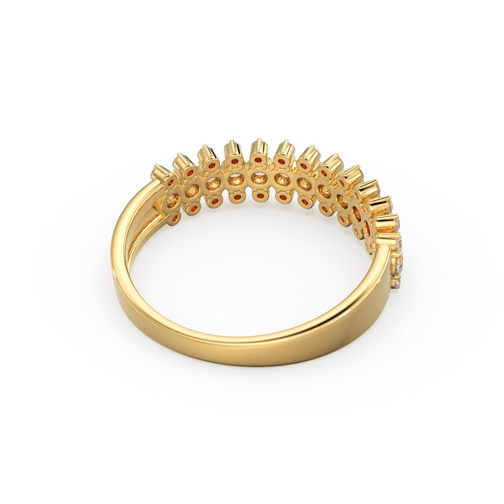 Diamond Anniversary Ring 0.70 ctw 14k Gold Half Eternity Round Brilliant Diamond Spike Ring / Diamond Wedding Band / Statement Spike Ring