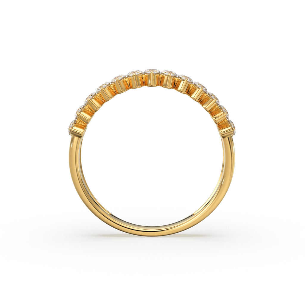 Diamond Anniversary Ring 0.70 ctw 14k Gold Half Eternity Round Brilliant Diamond Spike Ring / Diamond Wedding Band / Statement Spike Ring