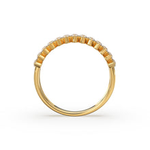 Load image into Gallery viewer, Diamond Anniversary Ring 0.70 ctw 14k Gold Half Eternity Round Brilliant Diamond Spike Ring / Diamond Wedding Band / Statement Spike Ring