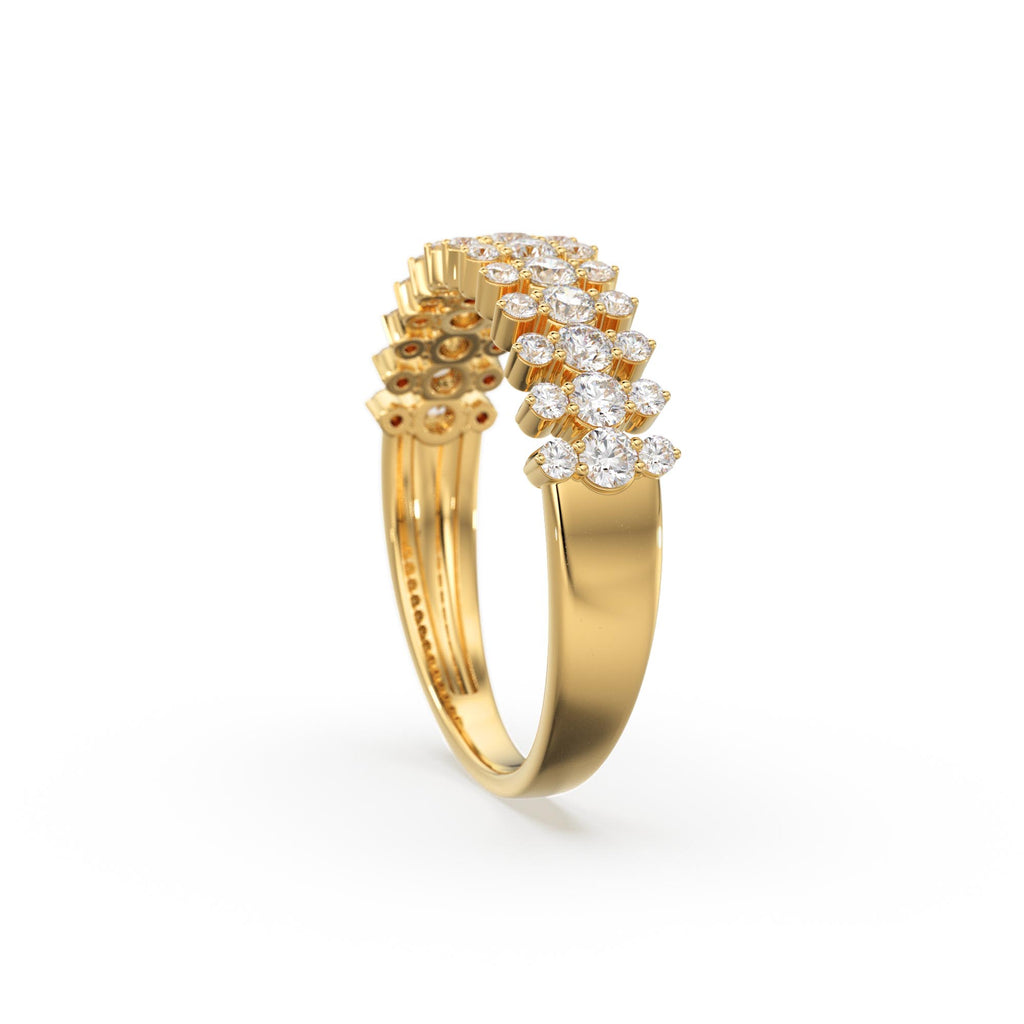 Diamond Anniversary Ring 0.70 ctw 14k Gold Half Eternity Round Brilliant Diamond Spike Ring / Diamond Wedding Band / Statement Spike Ring
