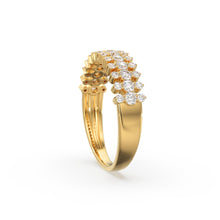 Load image into Gallery viewer, Diamond Anniversary Ring 0.70 ctw 14k Gold Half Eternity Round Brilliant Diamond Spike Ring / Diamond Wedding Band / Statement Spike Ring