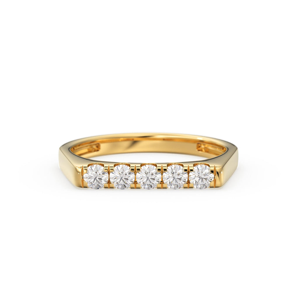 Pinky Ring / 14k Solid Gold Rectangular Diamond Signet Ring / Gold Ring / Chevalier Ring / Women Pinky Ring in Rose Gold and White Gold